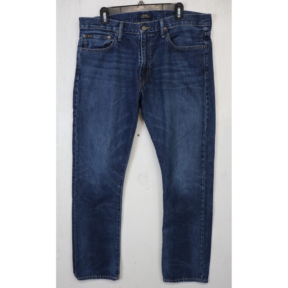 Polo Ralph Lauren Jeans Mens Size 36x32 Blue Varick Slim‎ Straight Denim Cotton